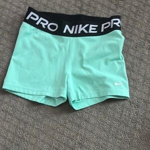 Nike Women's Pro Mint Green Shorts